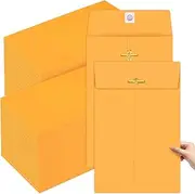 100 Pcs 5 x 7.5 Manilla Envelopes Kraft Catalog with Clasp Closure & Gummed Seal 28lb Kraft Paper Heavyweight Paper Envelopes for Mailing Storing Document Office School Business Home