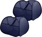 2 Pack Collapsible Foldable Laundry Baskets, 90L Large Durable Mesh Pop up Hampe