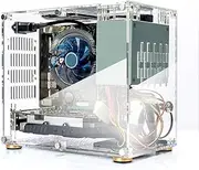 Compact Mini ITX Computer Case, Clear Acrylic Mini ITX Case, 360 Degrees Open Hollow Cooling DIY Mini ITX Computer Gaming Case for Desktop PC