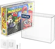 CaSZLUTION Video Game Box Protector Case for SNES / N64 Games, 3MM Clear Acrylic Display Case with Wall Mount Compatible for SNES & N64 Game Box (Pack of 1)