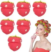 Strawberry Foam Curl - Soft Hair Rollers, Hair Curl Styling Tool, Overnight Curl Sponge, | Lazy Sleeping Curling Sponge Ball, Curling Strawberry Shape Roll, Hair Soft Curling Fruit Ball for Girls