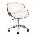 Artiss Office Chair Gaming Wooden Computer Desk Chairs Leather Seat White