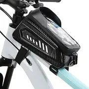 Bike Top Tube Bag | Small Cycling Frame Bag | Convenient Phone Control, Waterproof Touch Screen Top Pouch for Road Bikes, Bike Storage Pack