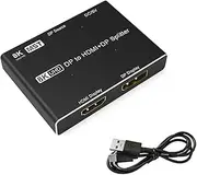 DP to HDMI/DP Splitter 8K@30Hz DisplayPort Multi Monitor Adapter Converter DisplayPort to HDMI/DP Adapter Multi Monitor Splitter