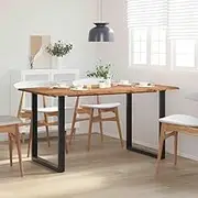 Dining Table Solid Acacia Wood, Farmhouse Room Set, Kitchen Dinner Inch Tables,154x80x76cm