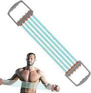 Chest Expander | 5 Spring Adjustable Fitness Arm Exerciser Stretch Bands Elastic Ropes | Hand Stretcher, Ergonomic Exercise Equipment for Home Office Gym