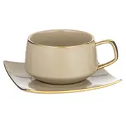 Tempa Rae New Bone China 320ml Coffee Tea Cup Mug & Saucer Drinkware Set Mocha