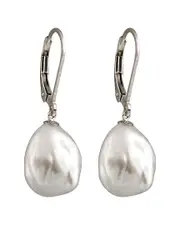 Splendid Pearls Silver-Plated Pearl Drop Earrings