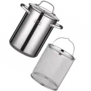 Frying Pot with Basket and Lid Stainless Steel Fryer Turkey Deep