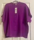 NWT $138 Eileen Fisher Heliotrope Organic Cotton Lofty Gauze Shirt XL