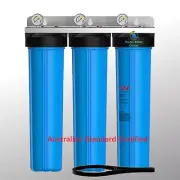 Whole House Water Filter System 20'' x 4.5'' Triple Big Blue 3 Stages Watermark