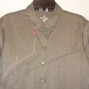 Shirt Gray Top Size X-Large XL Woman Pearl Izumi Snap Button Down