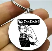 American Super Woman We Can Do It Keychain