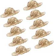 JOINPAYA 10Pcs Mini Woven Dolls Hats Creative Handcraft Top Hats for DIY Decorations Mini House Decor Lightweight Reliable Photo Props for Doll Collection S