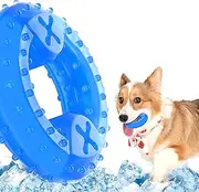 NWK Dog Chew Toy Freezable Pet Teether Cooling Toy for Puppies Teeth Cleaning Bite Toy for Dogs Relieve Anxiety Fit with Treat (Chew Ring)