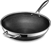 HexClad Hybrid Nonstick 30 cm Wok, Stay-Cool Handle, Dishwasher-Friendly, Oven-Safe Up to 480°C, Induction Ready, Compatible with All Cooktops