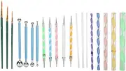 Nail Art Dotting Tools, Sphere Clay Tools 20pcs Mandala Dotting Tools DIY Sphere Stylus Acrylic Stick Double Sided Dotting Tools Nail Brush for Home Use Art Dotting Tools