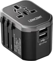Universal Travel Adaptor Plug with 2 USB Ports International Power Adapter with