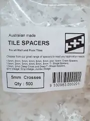 NS Tile Cross Spacers - 5mm - Qty 500 - TS5-500 - Tilers Tiling Tools