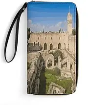 [BFGWK] Israel Tower of David Print Large Wallet, Zipper Long Wallet, Leather Wallet Suitable for Men and Women, Style, 7.8x4.1 inches, Style, 19.7x10.5cm