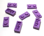 Lego - Lot of 8 - Purple, Plate 1 x 2
