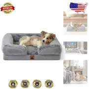 Memory Foam Dog Bed with Egg-Crate Design - Medium 28" Waterproof Grey