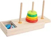 Vaguelly Children's Toys Toddler Stacking Blocks Rainbow Stacking Tower Wooden Stacker