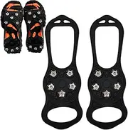 [Kaxenig] Snow Cleats | Anti Slip Boots Snow Traction Cleats - Anti-Slip Snow Gripper Spike, Portable Ice Grip Cleats for Rock Climbing, Hiking
