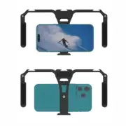 Aluminum Alloy Phone Video Stabilizers Handheld Grip with 2 Shoe Mount for Video