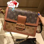 LV 中號25CM DAUPHINE 雙色 達芙妮 拼接 MONOGRAM M44391 精品