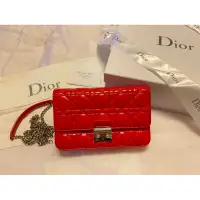 在飛比找蝦皮購物優惠-Christian Dior Miss Dior漆皮紅色手拿