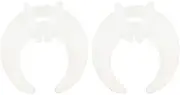 [Pierced Owl] White Glass Pincher Taper Plugs with 2 Clear O-Rings, Sold as a Pair