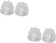 TEHAUX 4 Pcs Baba Epoxy Mold Candle Casting Mold Home Mold DIY Crafts Making Mold Silicone Soap Dish Candle Mold DIY Mold Cake Mold Handmade Mold for Candle Soap Box Fudge 3D Silica Gel