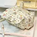 Canvas Pencil Case Stationery Storage Pouch Office School Supplies