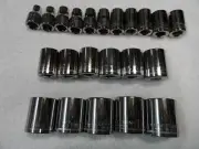 Craftsman 1/2" Drive Metric MM Shallow Socket Set, NOS USA 12pt 22 pcs (9-32 mm)