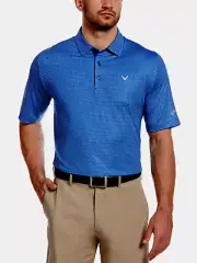 Callaway Men's Micro Tattersall Printed Swing Tech Polo Shirt Polyester Blue XL