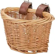 Woven Bicycle Basket - Scooter Basket | Bicycle Front Baskets Natural Wicker Bicycle Decoration Supplies for Picnic and Photography Mini Bicycles MA Decoration