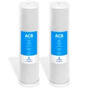 2 Pk Carbon CTO Big Blue Whole House Water Filter Block Activated Carbon Coconut