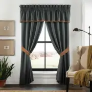 CROSCILL Tuscon One Tailored VALANCE BLUE BROWN NEW JACQUARD DOT DIAMOND $85