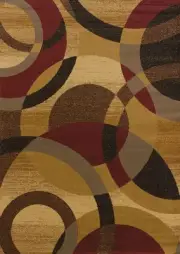 Gold 2x3 Hoops Contemporary Loops Circles Area Rug: Actual Size 1' 10" x 2' 8"