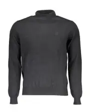 North Sails Cotton Turtleneck Shirt with Embroidered Logo Men Black Sweaters