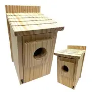 2-Pack Bird House - Outdoor- Bluebird, Finch, Wren, Chickadee, Unfinished DIY