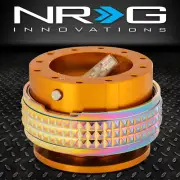 NRG 6-BOLT ALUMINUM STEERING WHEEL QUICK RELEASE 2.1 ROSE GOLD/NEO CHROME RING