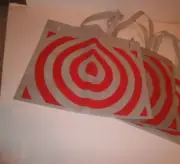 3 Reusable Shopping bag Target Brand 17 1/2" W x 15 1/2" H x 7" Deep red
