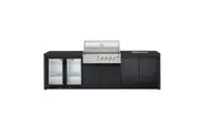 Crossray Stainless Steel Gas BBQ 4B Outdoor Kitchen w Dbl Fridge Sink V22 Black