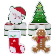 8 Pcs Christmas Sponges Kitchen Dual Sided Dish Sponges for Washing Dishes Santa Christmas Tree Gin As Shown