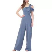 JS Collections Womens Bow Sleeveless One Shoulder Wide Leg Jumpsuit Plus 14W 16W