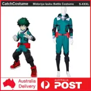 My Hero Boku no Hero Academia Midoriya Izuku Deku Battle Cosplay Costume Green