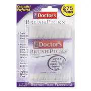 Doctors Brushpicks Brush Picks Interdental Toothpicks with Case: 275 Count