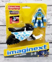 New 2009 Fisher Price Imaginext DC Super Friends Arctic Batman + Snowmobile Set